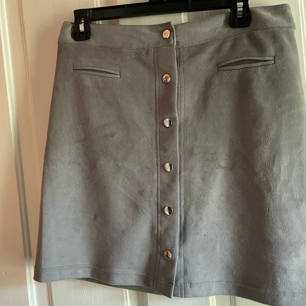 The limited faux suede skirt